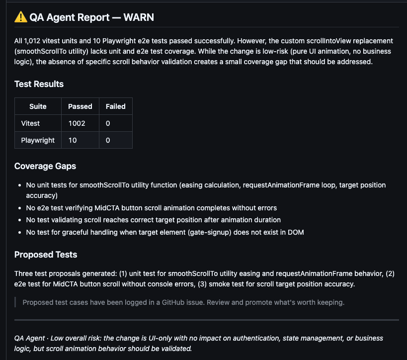qa-agent report output